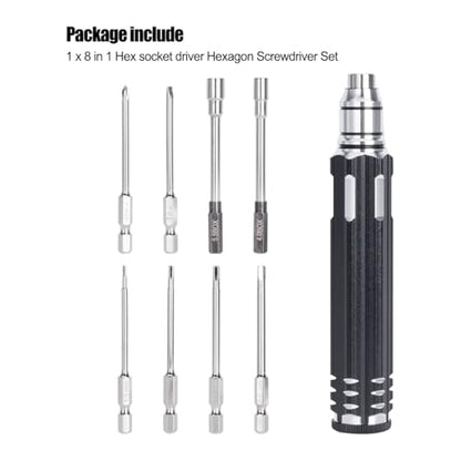 10pcs RC Repair Tools Kit 1.5/2.0/2.5/3.0/4.0/5.5mm Hex Screwdrivers Wrench - color: 10pcs Kit