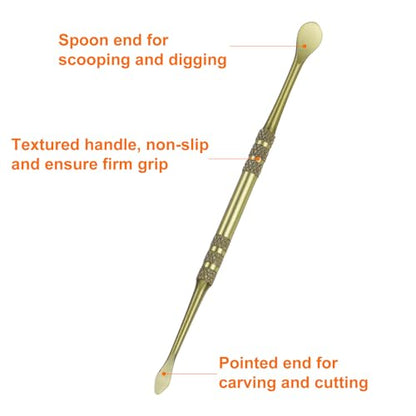 HARFINGTON 8 Pcs Wax Carving Tools 4.8" Double Ended Clay Tools Blue Golden - color: Blue Golden
