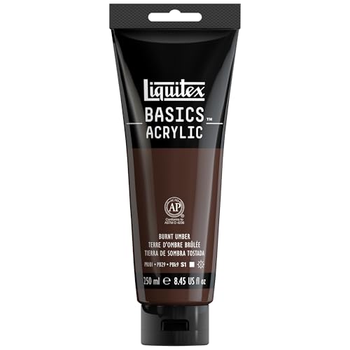 Liquitex BASICS Acrylic Paint, 8.5-oz Tube, Burnt Umber - color: Burnt Umber, size: 8.45 Fl Oz (Pack of 1)