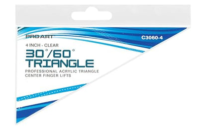 Pro Art Triangle 4" W/Finger Lift 30/60 Clear - color: Clear, size: 4-inch, 30/60 Degrees