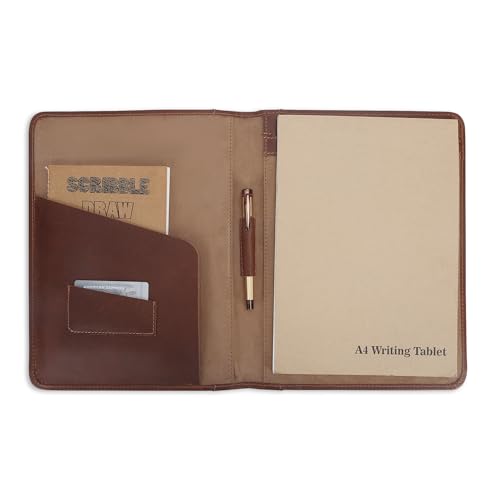 Heavy Duty Buffalo Leather Legal Pad Portfolio with Binder - Tan - color: Tan