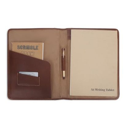 Heavy Duty Buffalo Leather Legal Pad Portfolio with Binder - Tan - color: Tan