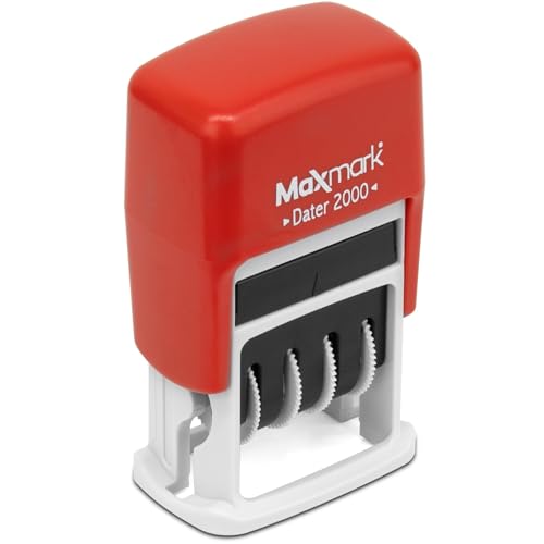 MaxMark 2000 Dater Self Inking Date Stamp - Red - color: Red, size: 2000