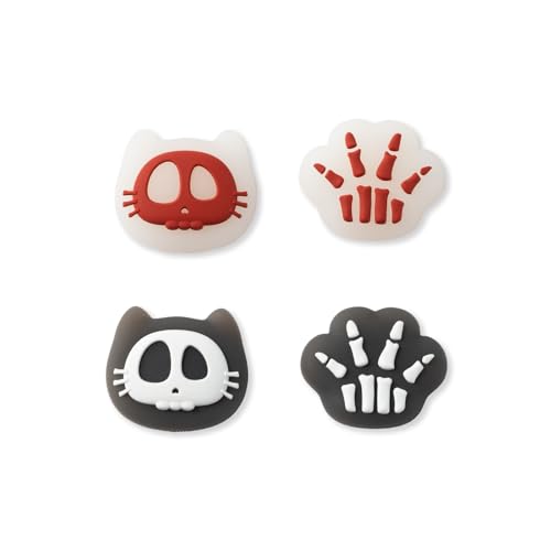 GeekShare Cute Silicone Joystick Caps Compatible with Switch 2 - Anti-Slip Thumb Grip Caps - Silicone Analog Cover Thumbstick Grips for Switch 2025 - Skull Cat - color: Skull Cat