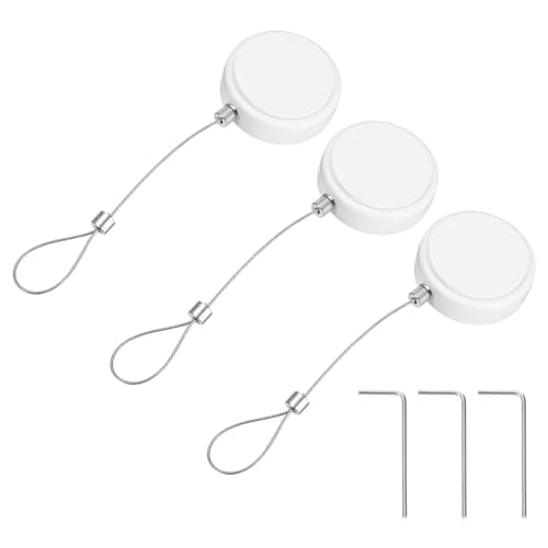 PATIKIL 5ft (1.5M) Retractable Remote Control Cable Tether 1.5N, 3PCS Remote Control Security Lanyard Lock Adjustable Locking Leash with Rope Locks for TV Tablets Showroom, White - color: White, size: 5ft