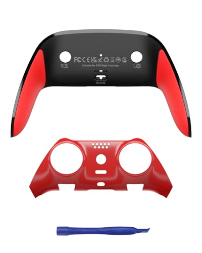 CHARM FOCUS Replacement Shell Set for PS-5 Edge Controller, TPE Grip Cover - color: Red