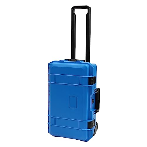 Portable Protective Camera Case, 22" Protective Roller Hard Camera Case with Wheels and Foams Camera Suitcase Waterproof Rolling Hard Case for Camera,Tools,Lens,Drone,Equipment (Blue) - color: Blue