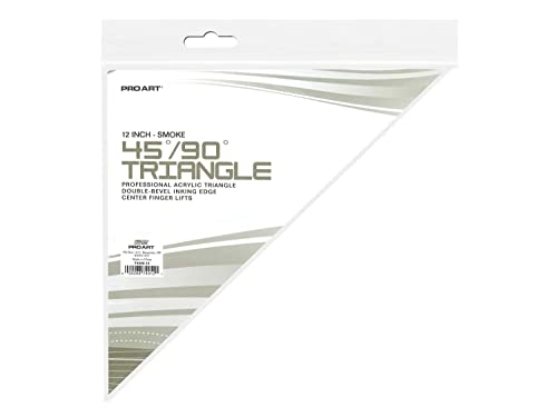 Pro Art 12-Inch 45/90-Degree Triangle, Smoke - color: Smoke, size: 12-inch, 45/90 Degrees