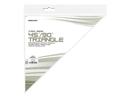 Pro Art 12-Inch 45/90-Degree Triangle, Smoke - color: Smoke, size: 12-inch, 45/90 Degrees