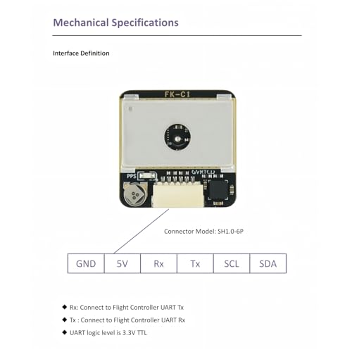 GNSS FK-C1 Compass Module with Upgraded 9th Generation Chip Compatible with FPV Fixed Wing UAV Supports GPS, GLONASS, BeiDou, Galileo, 32 Satellites