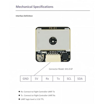 GNSS FK-C1 Compass Module with Upgraded 9th Generation Chip Compatible with FPV Fixed Wing UAV Supports GPS, GLONASS, BeiDou, Galileo, 32 Satellites