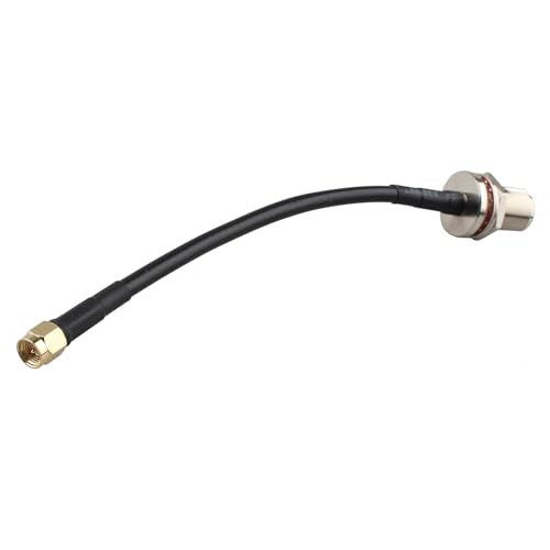 SMA Male to N Female Adapter Cable Bulkhead Mount RG58 Coaxial Cable 15cm/6 inch Compatible with 4G LTE Wireless Router Cellular Gateway ADS-B Receiver RTL-SDR USB Dongle IP Security Camera - size: 15cm