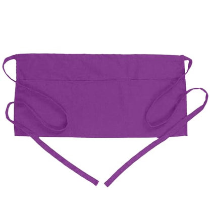 BOHARERS Waist Purple Apron with 3 Pockets - Black Waitress Server Short Apron - color: 1 Pack Purple