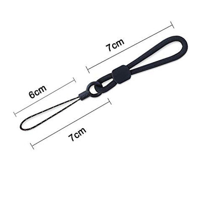 YOUOWO 5Pack Short Rope Small Black Lanyard,Ring Lanyards Finger Strap - color: 5 Black Lanyard Finger
