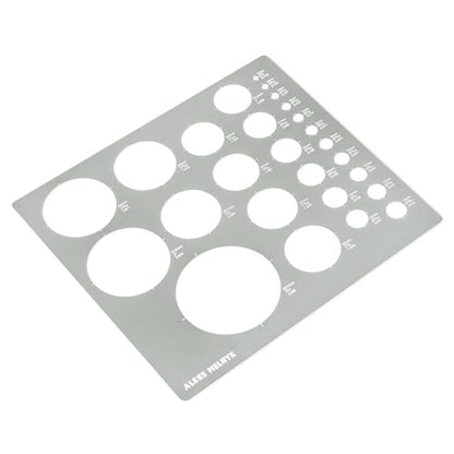 Aleks Melnyk No.200 Metal Circle Template Metric, Circle Tracers for Drawing, Ruler, Template for Drafting, Round Stencil, Architect Tool, Stencil Painting