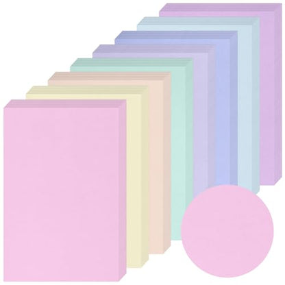 Geyoga 200 Sheets Colored Cardstock Paper,Pastel,4 x 6 Inch - color: Pastel