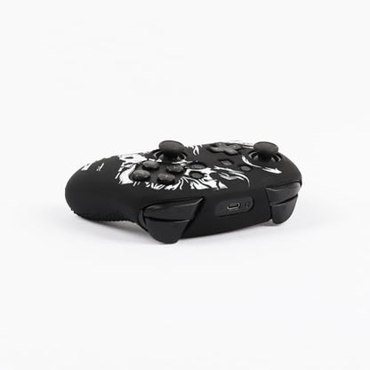 Wolf Controller Skin Cover for NS Switch Pro Controller, RALAN 1 Controller Skin+4 Customised Thumb Grips Caps Accessories - color: Wolf Black White