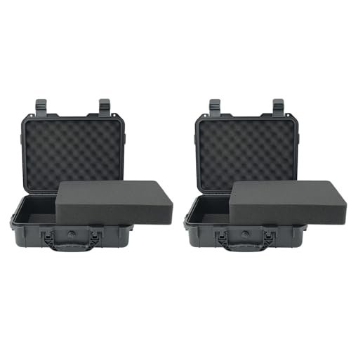 NineLeaf 14.3 x 11.4 x 4.5 Inch Waterproof Hard Case with DIY Customizable Foam Insert, Portable Protective Case for Cameras, Drones, Tools, Test Instruments, and Valuables,2PK