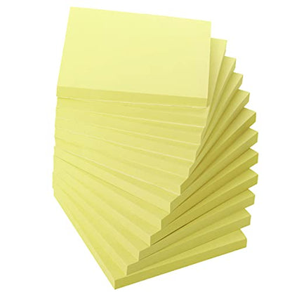 Mr. Pen- Sticky Notes, 3"x3", 12 Pads, 720 Sheets, Pastel Yellow Colors - color: Pastel Yellow