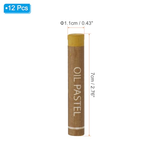PATIKIL Earthy Yellow Oil Pastels, 12Pcs Soft Oil Crayons Creamy Pastels Stick Art Supplies for Art Painting Drawing Blending Graffiti for Artists Beginners - color: Earthy Yellow