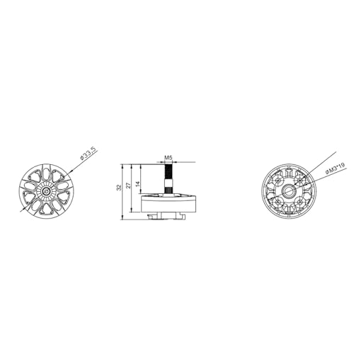 2807 1300KV Brushless Motor for FPV Drone CW Thread High Speed Racing Motor for 7inch Frames Compatible with 3-6S LiPo for Quadcopter Freestyle Long Range (4PCS) - size: 4PCS
