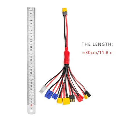 RC Lipo Battery Charger Adapter Connector 10 in 1 Splitter Wire Cable XT60H
