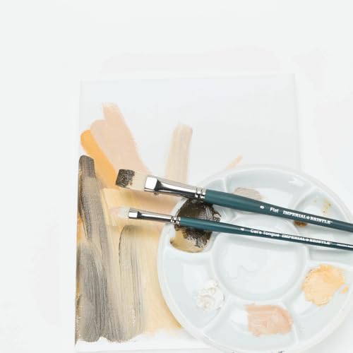 Creative Mark Imperial Professional Chungking Hog Bristle Brush - Filbert # 4, Handmade Long Handle Oil Paint Brushes for Artists, Nickel-Plated Brass Ferrules, Stiff Yet Soft Natural Bristles - size: #4