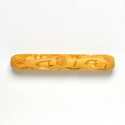 MKM Pottery Tools Wood Hand Rollers for Clay (HR-41 Tropical Beach) - size: HR-41 Tropical Beach