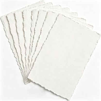 8 Sheets Cotton Watercolor Paper, 102 x 152mm White Handmade Paper