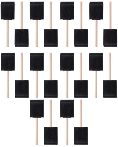 WAFJAMF 20 Pack Poly Foam Paint Brushes 2 Inch Sponge Painting Set Black - size: 20 Pcs