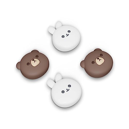 PlayVital Thumb Grip Caps for Steam Deck LCD, Silicone Thumbsticks Grips Joystick Caps for Steam Deck OLED - Chubby Bear & Smiley Bunny - color: Chubby Bear & Smiley Bunny
