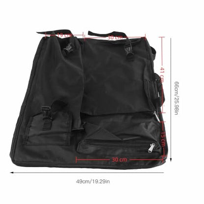 Canvas 4K Drawing Board Carrying Bag, Large Art Portfolio Case with Adjustable Shoulder Strap and Zipper Pockets, Black
