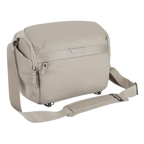 VANGUARD VEO Metro S7L Camera & Everyday Shoulder Bag (Cream) – Fits Full-Frame Camera with 2 Lenses (Up to 70–200mm f/2.8), 11" Tablet Sleeve, Removable Dividers, Weather-Resistant Design - color: Cream, size: 7L