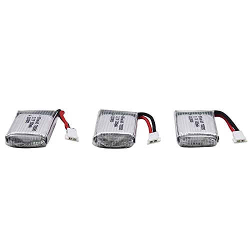 Blomiky 3 Pack 3.7V 300mAh Battery with MX2.0 Plug Replacement for 1/18 Scale Remote Control Shark T12 Battery 3