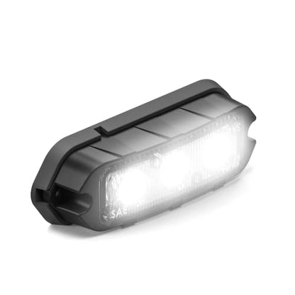 Feniex T3 Surface Mount | White | Compact, 14 Flash Patterns | 3 LEDs, Super Bright 3 Watt LEDs, SAE Class 1 - color: White