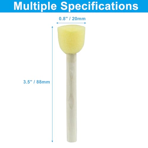 Round Sponge Brush Paint Set, 40 Pcs, 20mm, 0.8 Inch - style: 40 * 0.8Inch