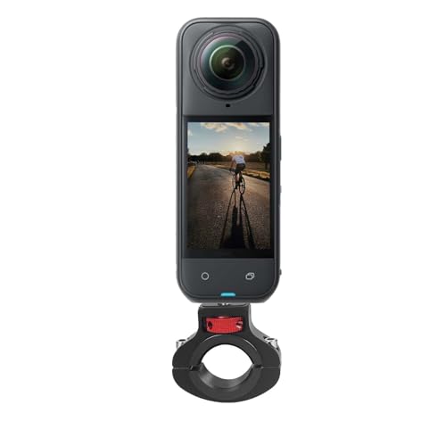Aluminum Handlebar Mount with 1/4 Screw for GoPro,for Insta 360X5/X4/X3, for DJI Osmo, for Akaso & Fill Light，360° Rotatable Bike & Motorcycle Camera Mount with Side Reinforcement
