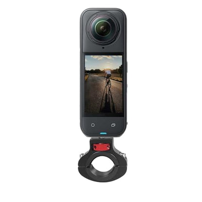Aluminum Handlebar Mount with 1/4 Screw for GoPro,for Insta 360X5/X4/X3, for DJI Osmo, for Akaso & Fill Light，360° Rotatable Bike & Motorcycle Camera Mount with Side Reinforcement