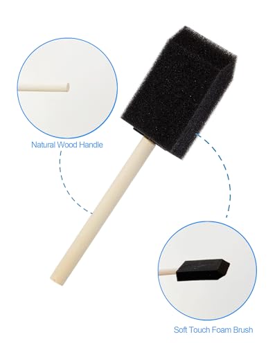 WAFJAMF 10 Pack Poly Foam Paint Brushes 2 Inch Sponge Painting Set Black - size: 10 Pcs