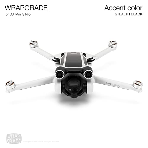WRAPGRADE Skin Stickers Compatible with DJI Mini 3 Pro | Accent Color (Stealth Black) - color: Stealth Black