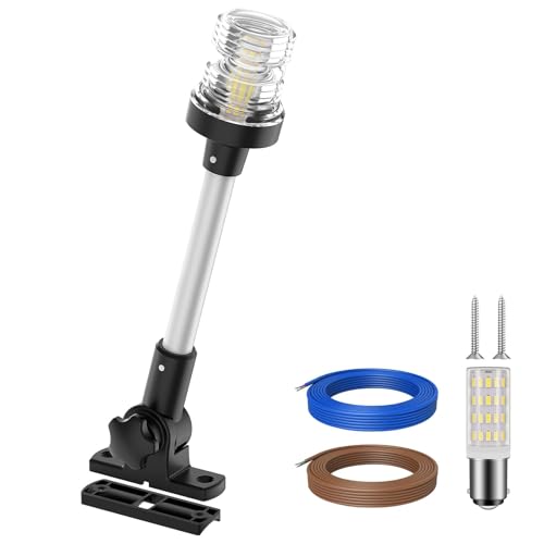 Obcursco Boat Stern Light, Bimini Top LED Anchor Light, Boat Accessories - size: 12''Horizontal Swing