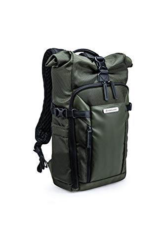 VANGUARD VEO Select 43RB Camera Backpack - Green, Roll-Top Design, Multi-Access, 10.5" Tablet Storage, Tripod Carry - color: Green, size: 43