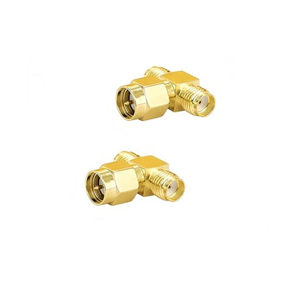 SMA-KJK Adapter Male to Dual Female Connector Splitter 2 Pack Antenna Adapter Converter