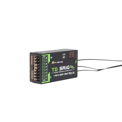FrSky TD SR10 Dual-Band Receiver Simultaneous 2.4GHz & 900MHz Advanced Stabilizer & Telemetry Triple Antenna Design 10 Configurable Ports Black Box Function Long Range & Low Latency