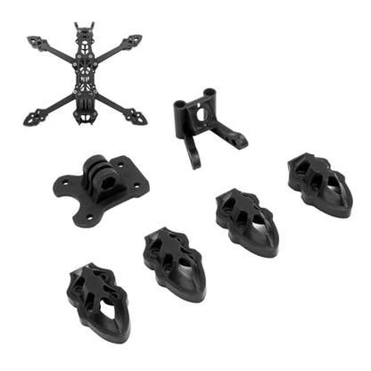 RC FPV Quadcopter Mounting Base Kit, 3D Printed Motor Camera Antenna Mounts for FPV Drone Protection Lightweight Frame Accessorie (Black)