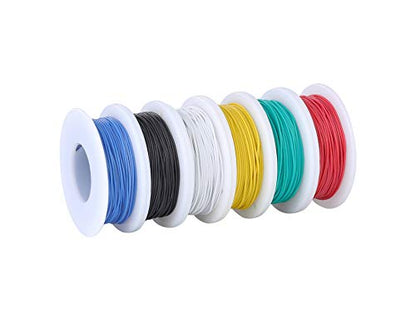 TUOFENG 28awg Flexible Silicone Wire, 43 ft Each - size: 28 AWG Stranded 6 Colors 43 ft