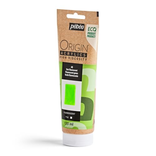 PEBEO Origin Acrylics 120ml Acrylic Paint, Fluorescent Green - color: Fluorescent Green