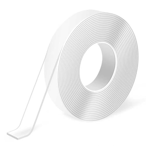 Double Sided Tape Heavy Duty - Nano Removable Adhesive Mounting Tape Wall Decor, Clear Sticky Picture Hanging Transparent WallTapes Strips for Poster Carpet Art Craft Home Office School (0.5"x10FT) - size: 1/24" x 1/2" x 10'