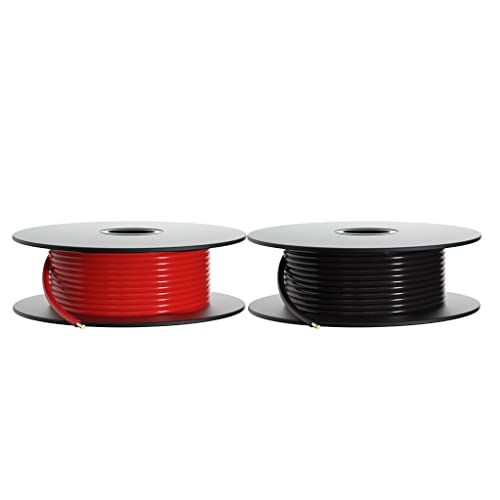 BNTECHGO 18 Gauge PVC Solid Electric Wire Red Black Each 100 ft Hookup Wire - color: Red and Black, size: 18 Gauge 100ft
