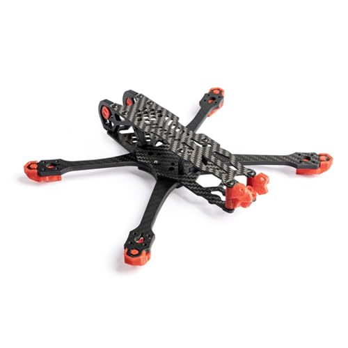 JeeFly 225mm FPV Drone Frame Carbon Fiber 5 inch Quadcopter Freestyle Frame Kit Lightweight X-Class Racing Chassis with Battery Strap (Drone Frame with 3D prints) - size: Drone Frame with 3D prints